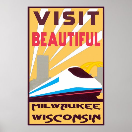 VINTAGE TRAVEL POSTER - MILWAUKEE, WISCONSIN (Voorkant)