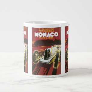 Vintage Travel Poster, Monaco Grand Prix Auto Race Grote Koffiekop
