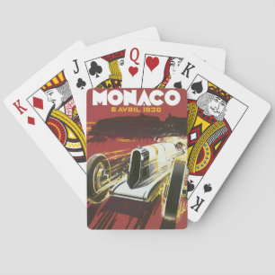 Vintage Travel Poster, Monaco Grand Prix Auto Race Speelkaarten