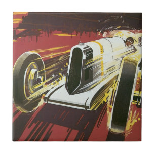 Vintage Travel Poster, Monaco Grand Prix Auto Race Tegeltje