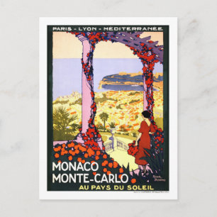 Vintage Travel Poster, Monte-Carlo Briefkaart