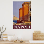 Vintage Travel Poster, Napoli, Castel Nuovo Castle Poster (Keuken)