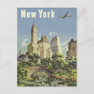 Vintage Travel Poster New York City Central Park Briefkaart