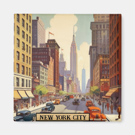 Vintage Travel Poster New York City Magneet