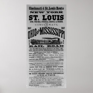 VINTAGE TRAVEL-POSTER - NIEUW GORK VOOR ST LOUIS POSTER