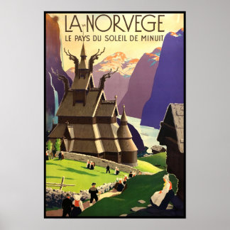 Vintage Travel Poster Noorwegen