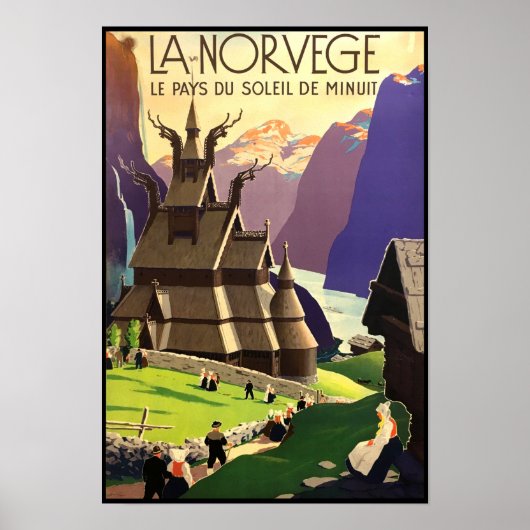 Vintage Travel Poster Noorwegen (Voorkant)