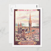 Vintage Travel Poster, Normandië Briefkaart (Voorkant / Achterkant)