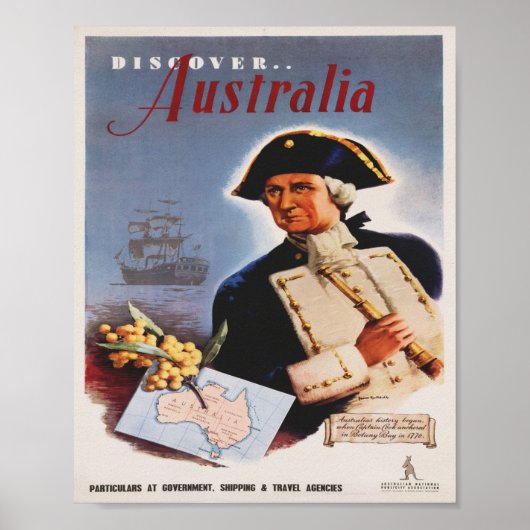 Vintage Travel Poster Ontdek Australië (Voorkant)