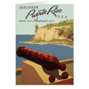 Vintage Travel Poster, ontdek Puerto Rico!