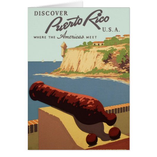 Vintage Travel Poster, ontdek Puerto Rico! (Voorkant)