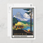 Vintage Travel Poster, Oostenrijk Briefkaart (Voorkant / Achterkant)