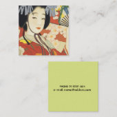 Vintage Travel Poster Osaka Japan Vierkante Visitekaartje (Voorkant / Achterkant)