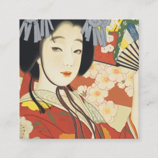 Vintage Travel Poster Osaka Japan Vierkante Visitekaartje (Voorkant)