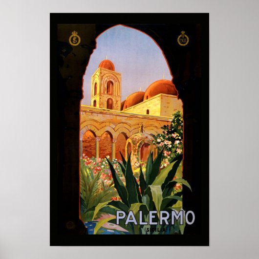 Vintage Travel Poster Palermo (Voorkant)