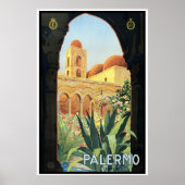 Vintage Travel Poster, Palermo, Sicilië, Italië Poster (Voorkant)