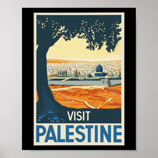 Vintage Travel Poster Palestine Painting (Voorkant)