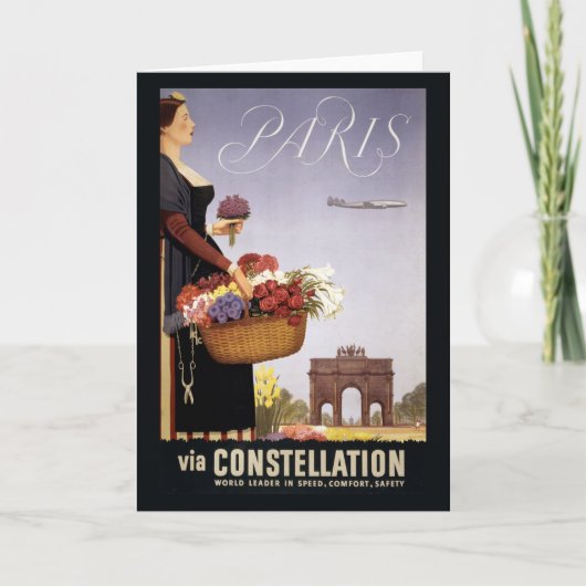 Vintage Travel Poster, Parijs via Constellation Kaart (Voorkant)