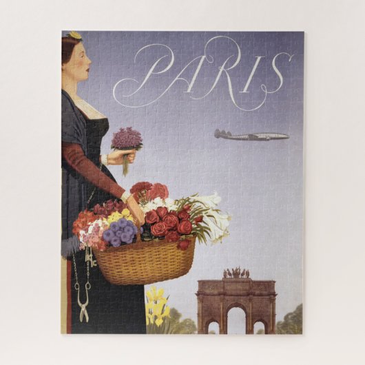 Vintage Travel Poster, Parijs via Constellation Legpuzzel (Verticaal)