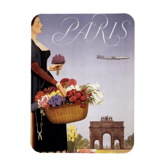 Vintage Travel Poster, Parijs via Constellation Magneet (Verticaal)