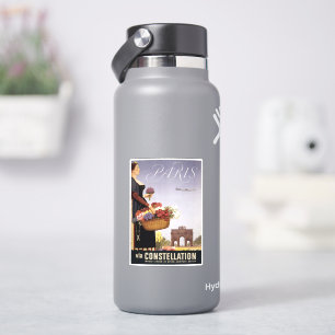 Vintage Travel Poster, Parijs via Constellation Sticker