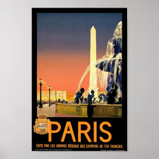 Vintage Travel Poster Paris Frankrijk