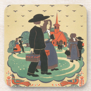 Vintage Travel Poster Promoting Pennsylvania Bier Onderzetter