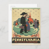 Vintage Travel Poster Promoting Pennsylvania Briefkaart (Voorkant / Achterkant)