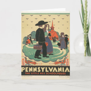 Vintage Travel Poster Promoting Pennsylvania Kaart