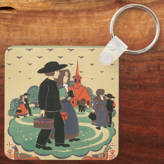 Vintage Travel Poster Promoting Pennsylvania Sleutelhanger (Achterkant)