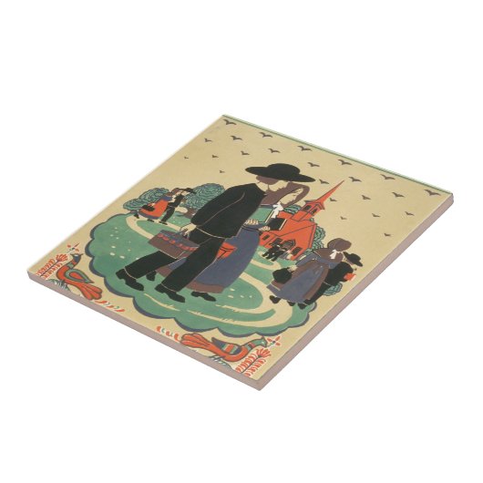 Vintage Travel Poster Promoting Pennsylvania Tegeltje (Zijkant)