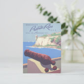 Vintage Travel Poster Promoting Puerto Rico Briefkaart (Staand voorkant)