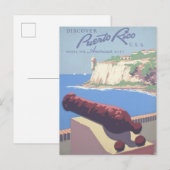 Vintage Travel Poster Promoting Puerto Rico Briefkaart (Voorkant / Achterkant)