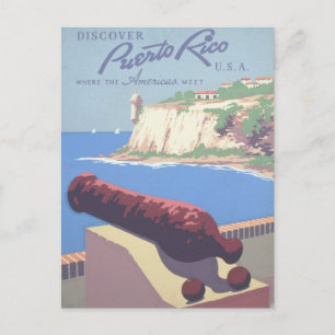 Vintage Travel Poster Promoting Puerto Rico Briefkaart