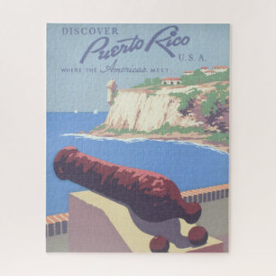 Vintage Travel Poster Promoting Puerto Rico Legpuzzel