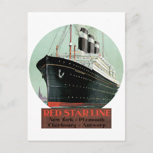 Vintage Travel Poster - Red Star Line Briefkaart