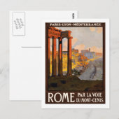 Vintage Travel Poster, Rome Briefkaart (Voorkant / Achterkant)