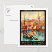 Vintage Travel Poster, Saint Malo Briefkaart (Voorkant / Achterkant)