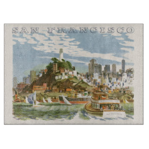 Vintage Travel Poster San Francisco Bay Ferry Boat Snijplank