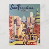 Vintage Travel Poster San Francisco Cable Cars Briefkaart (Voorkant)