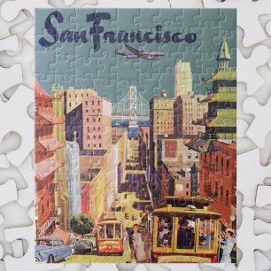 Vintage Travel Poster San Francisco Cable Cars Legpuzzel