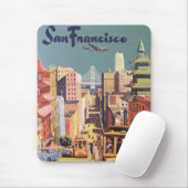 Vintage Travel Poster San Francisco Cable Cars Muismat (Met muis)