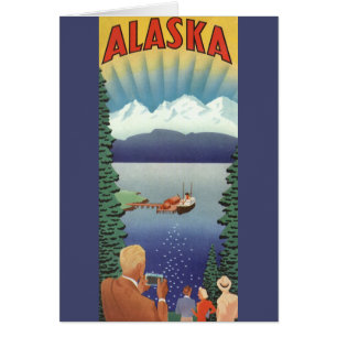 Vintage Travel Poster, Schilderachtig Alaska Lands