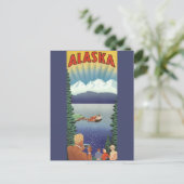 Vintage Travel Poster, Schilderachtig Alaska Lands Briefkaart (Staand voorkant)