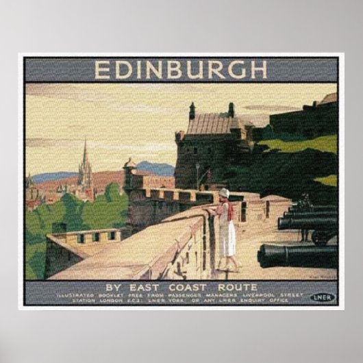 Vintage Travel Poster Scotland Edinburgh Castle (Voorkant)