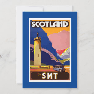 Vintage Travel Poster Scotland Painting Feestdagenkaart