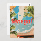 Vintage Travel Poster Senegal. Briefkaart (Voorkant / Achterkant)