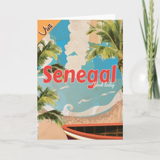 Vintage Travel Poster Senegal. Feestdagen Kaart (Voorkant)