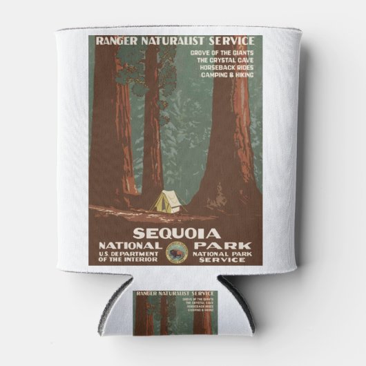 Vintage Travel Poster Sequoia Nationaal Park Camp Blikjeskoeler (Voorkant)