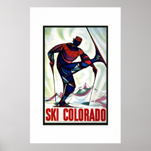 Vintage Travel Poster Ski Colorado